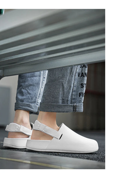 Summers Clogs Man Slippers Men Flat Mules Beach Sandals Quick Drying Water Shoes Work Casual Garden Lightweight Slippers