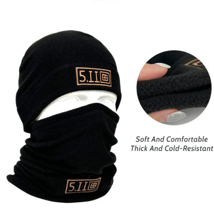 Tactical Fleece Hat&Scarf Set Thermal Head Cover Winter Warm Balaclava Face Mask Sports Cycling Bonnet Neck Protector