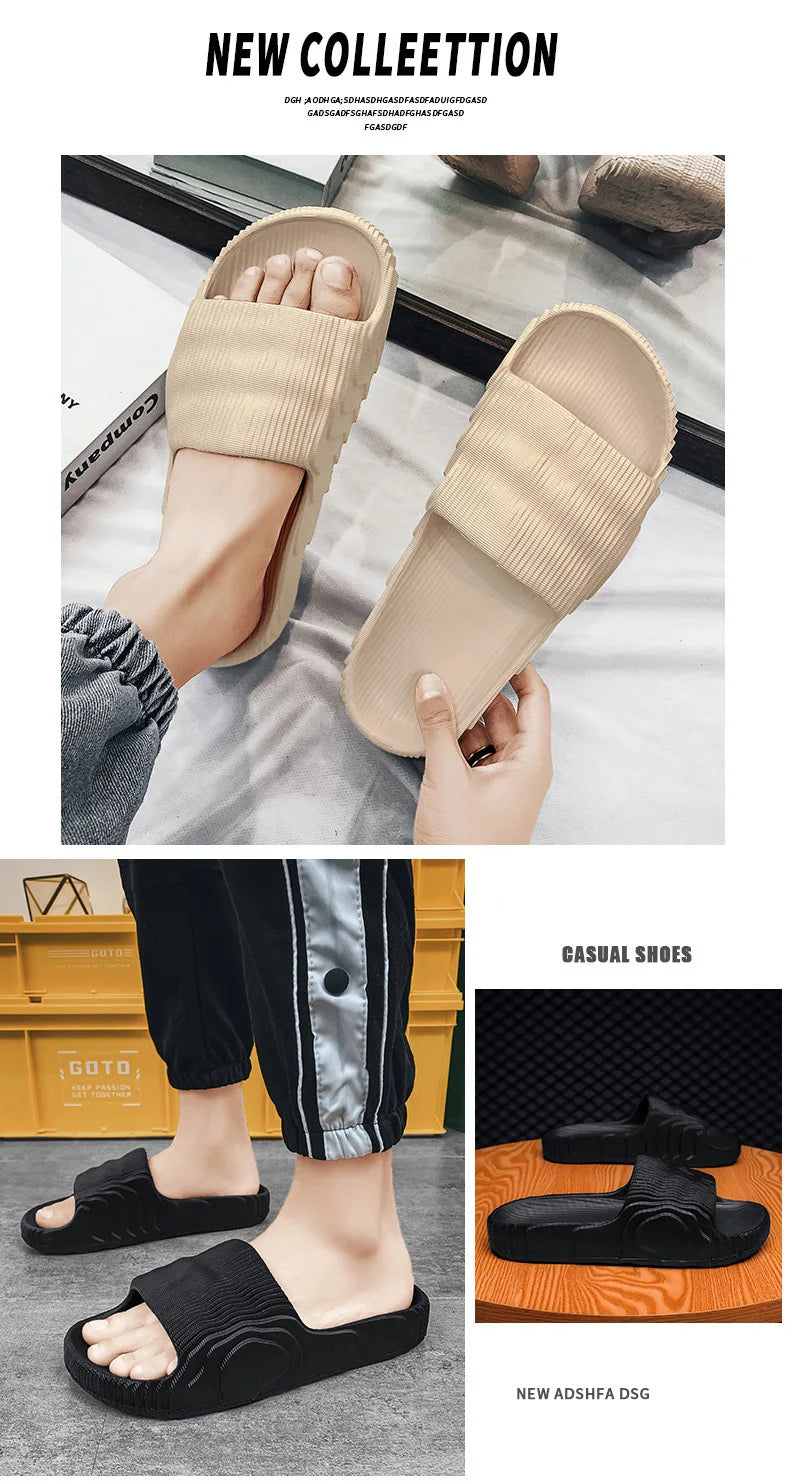 Indoor Outdoor Slippers For Men Women Summer Platform Shoes Soft EVA Anti-slip Couples Bathroom Beach Slides Leisure Sandals