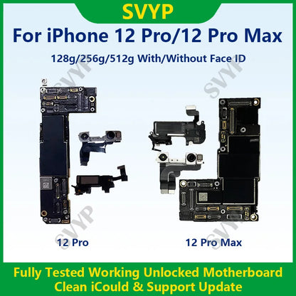 Fully Tested Authentic Motherboard For iPhone 12 Pro Max 128g/256g Unlocked Mainboard With Face ID Cleaned iCloud Fast Shipping