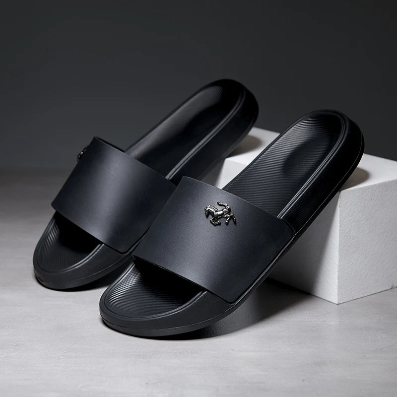 Men's Slide Sandals Soft Comfortable Non-Slip Slippers Indoor Outdoor Bathroom Beach Shoes Quick-Dry EVA Platform Lightweight