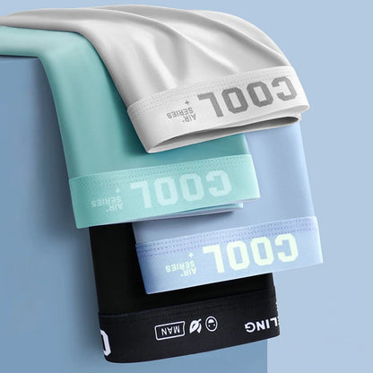 4Pcs Boxer Shorts Men's Underwear Ice Silk Underpants Sexy Panties 3A Antibacterial Breathable Elastic Lingerie Plus Size L-6XL