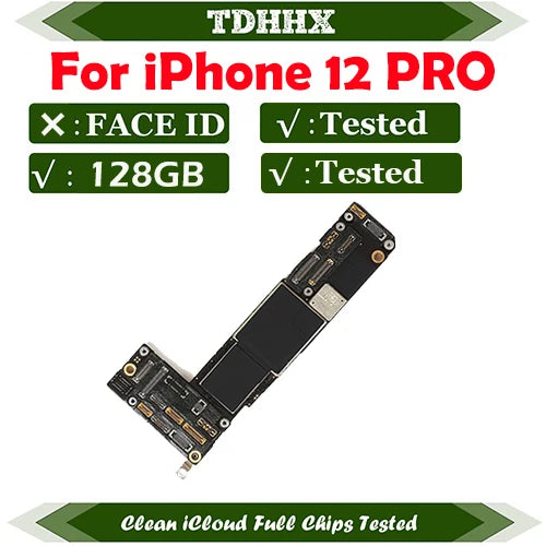CleaniCloud Full Working Well Mainboard for iPhone 12Pro / 12 Pro MAX Motherboard with Face ID OK Main Logic Board 12Mini
