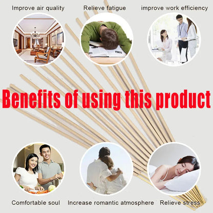 High-Quality Natural Bamboo Eucalyptus Incense Sticks - Long-Lasting Fresh Mint Fragrance, Home Yoga Meditation, Holiday Decoration (Christmas, Halloween, Thanksgiving) - Air Purification and Relaxation Aroma