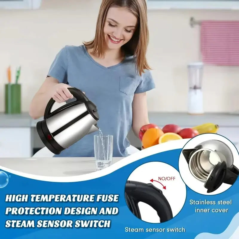 Electric Kettle 2L Hot Water Kettle Stainless Steel Electric Teapot Coffee Tea Beverage Boiler Electric Water Heater 220v/230v