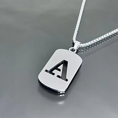 Stainless steel Men Women Pendant Necklace Hollow 26 Mother Without Plating Design  Style Hip Hop Chain for Daily Wear and Gift