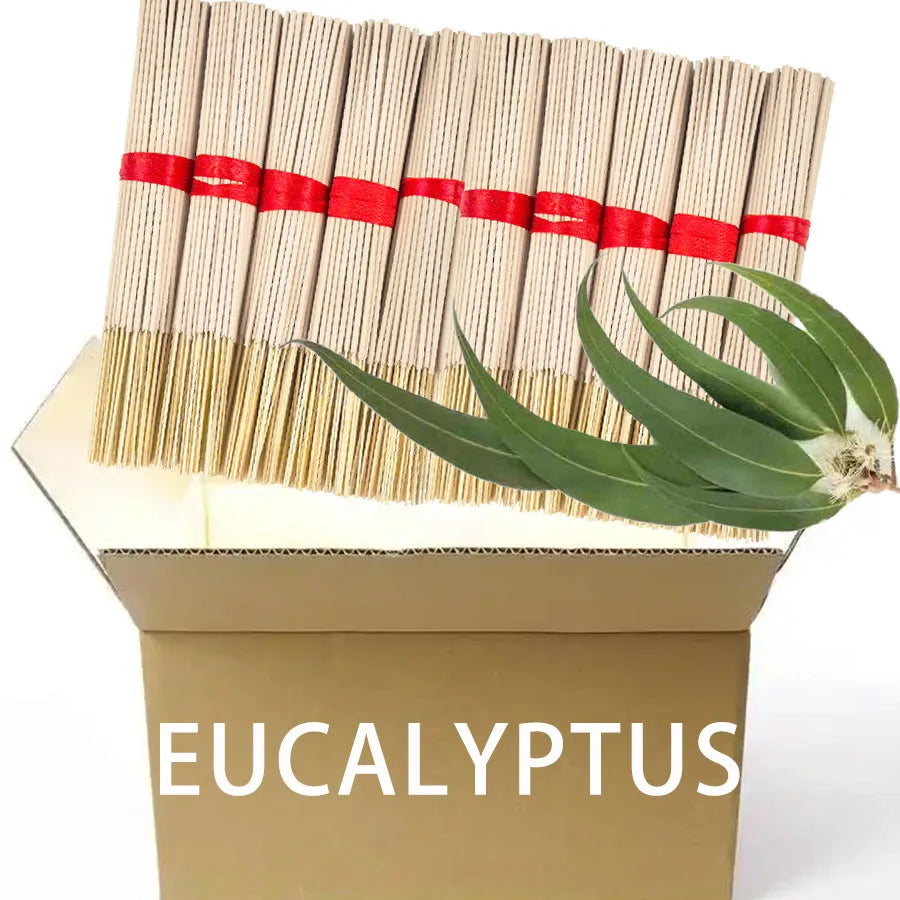 High-Quality Natural Bamboo Eucalyptus Incense Sticks - Long-Lasting Fresh Mint Fragrance, Home Yoga Meditation, Holiday Decoration (Christmas, Halloween, Thanksgiving) - Air Purification and Relaxation Aroma