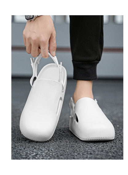 Summers Clogs Man Slippers Men Flat Mules Beach Sandals Quick Drying Water Shoes Work Casual Garden Lightweight Slippers