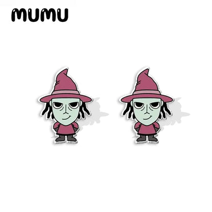 2024 New Nightmare Before Christmas Stud Earring Halloween Epoxy Jewelry Resin Acrylic Earrings Handmade Gifts Girl