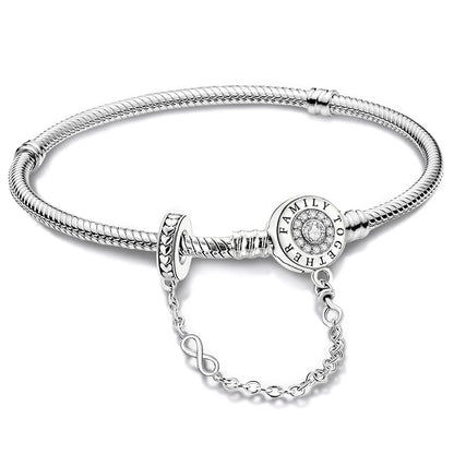 925 Sterling Silver Zircon Sweet Love Heart Bracelet DIY Bead Making Fit Original Pan Bracelets Fine Jewelry Gift