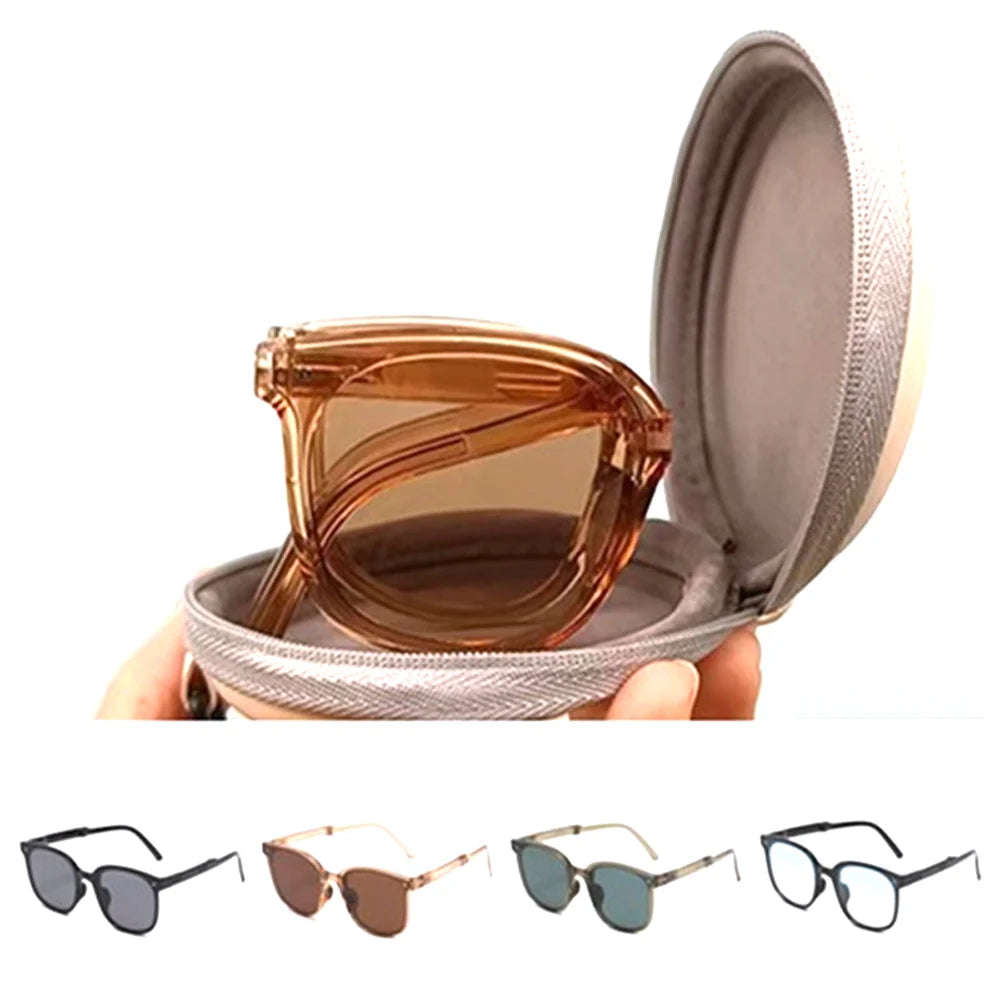 Folding Sunglasses with Case Sun Glasses for Women Fashion Air Cushion Eyewears UV 400 Polarized Eyewears