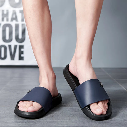 Men's Slide Sandals Soft Comfortable Non-Slip Slippers Indoor Outdoor Bathroom Beach Shoes Quick-Dry EVA Platform Lightweight
