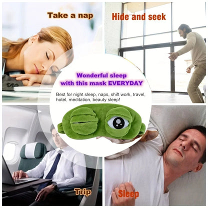 3d sapo máscara de sono natural dormir sombra mulheres homens criativo dos desenhos animados macio portátil venda viagem escritório eyepatch