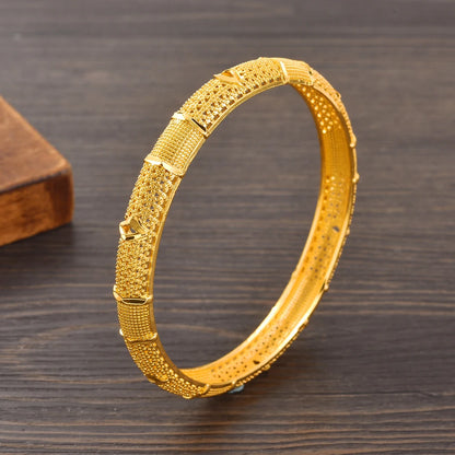 Bangrui 24K Dubai Gold Color Wedding Jewelry For Women Men Saudi Arab Bracelet&Bangles