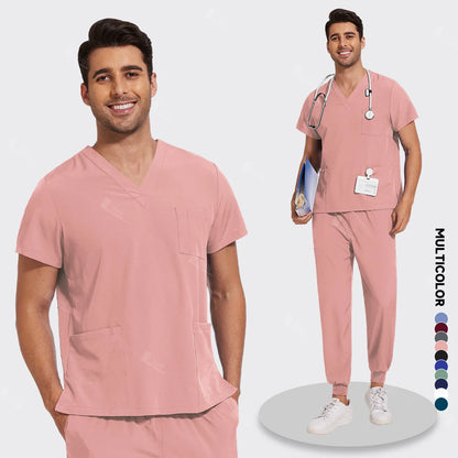 New Lightweight Anti-wrinkle Surgical Uniform Woman Men Medical Nurse Scrub Set Soft Breathable Jogger Nursing Clinical Workwear