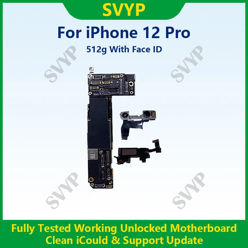 Fully Tested Authentic Motherboard For iPhone 12 64g/128g/256g Unlocked Mainboard With Face ID Cleaned iCloud Support Update