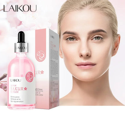 LAIKOU Cherry Blossom or Rose Essence Solution Moisturizing Facial Care Brighten Tighten Hydrating Repair Soothe Soften 100ml