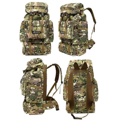 70L Tactical Camping Bag Backpack Mountaineering For Men Travel Outdoor Sport Molle Rucksack Hunting Shoulder Luggage Large Bag