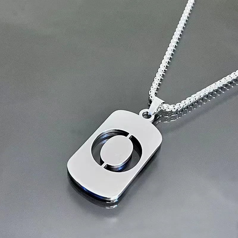 Stainless steel Men Women Pendant Necklace Hollow 26 Mother Without Plating Design  Style Hip Hop Chain for Daily Wear and Gift