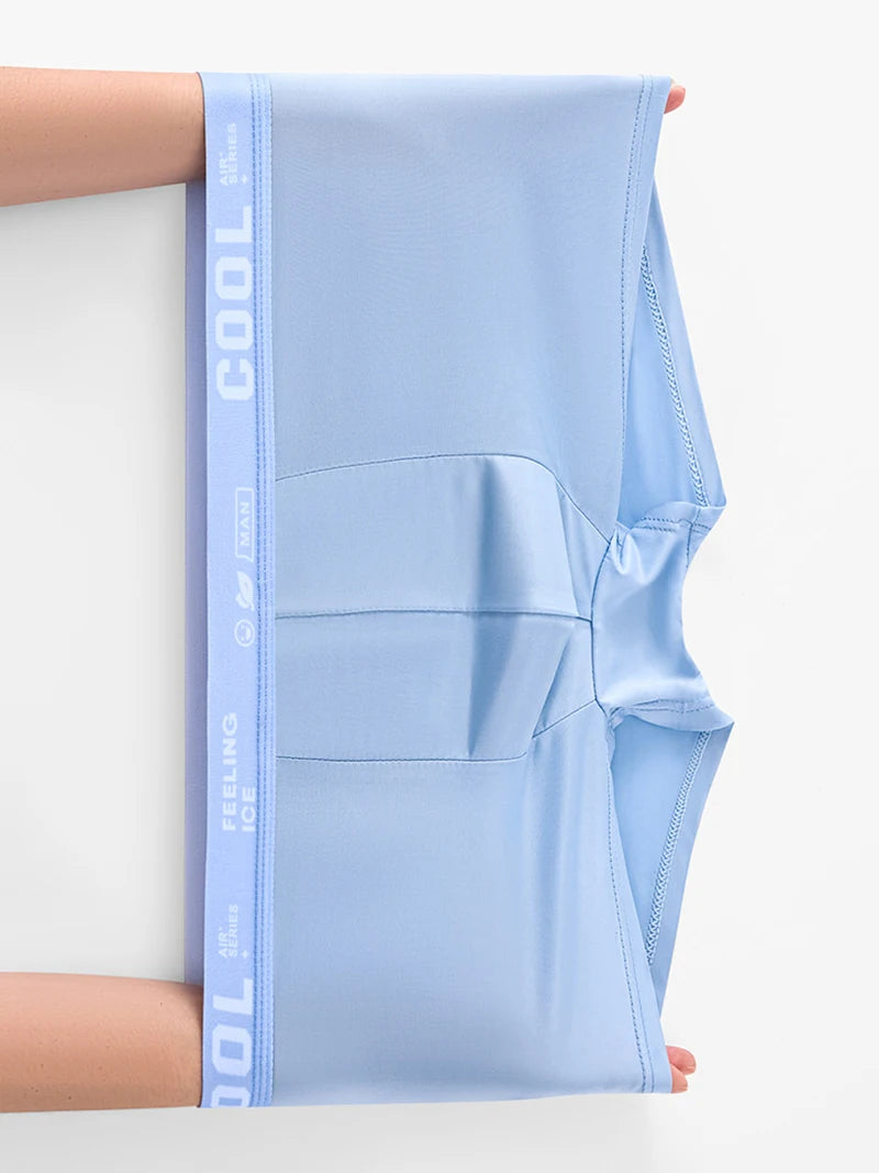 4Pcs Boxer Shorts Men's Underwear Ice Silk Underpants Sexy Panties 3A Antibacterial Breathable Elastic Lingerie Plus Size L-6XL