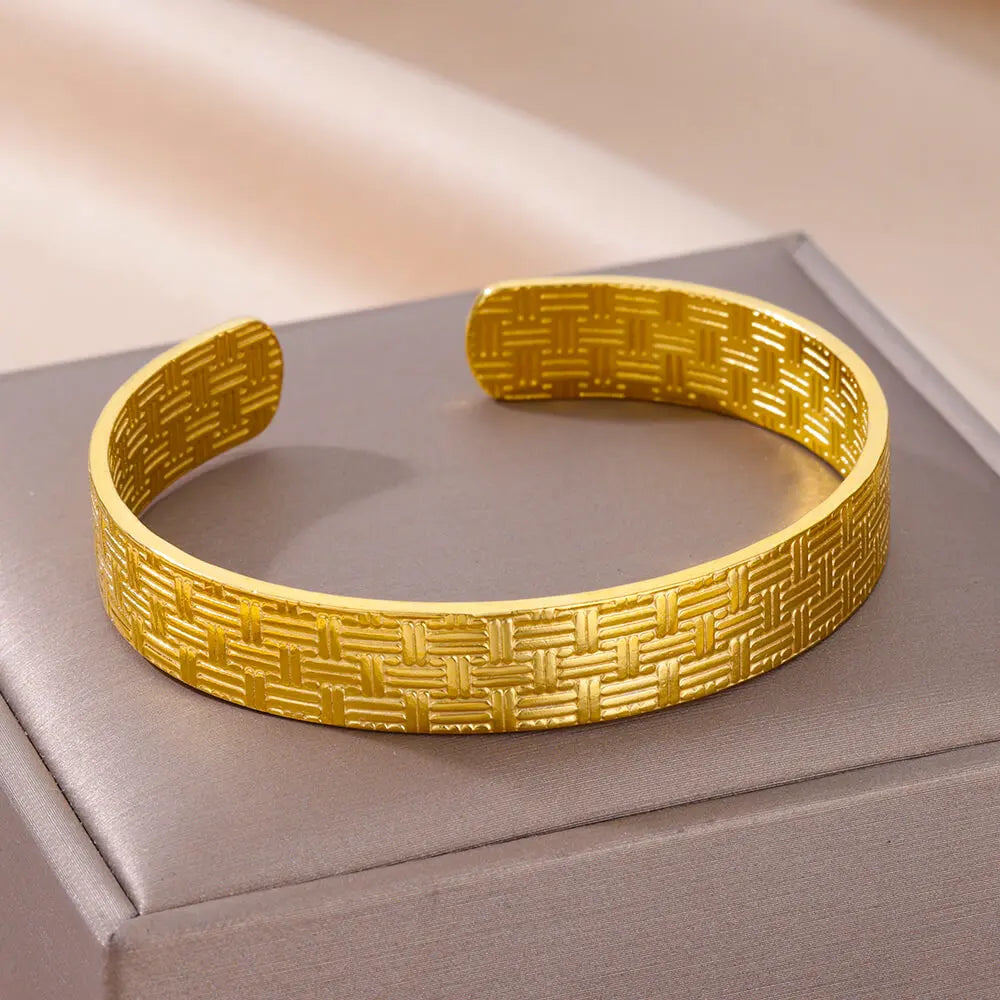 Stainless Steel Bangles Bracelets for women Trendy Aesthetic Opening Bangles Jewelry Wedding Gift pulseras mujer bijoux