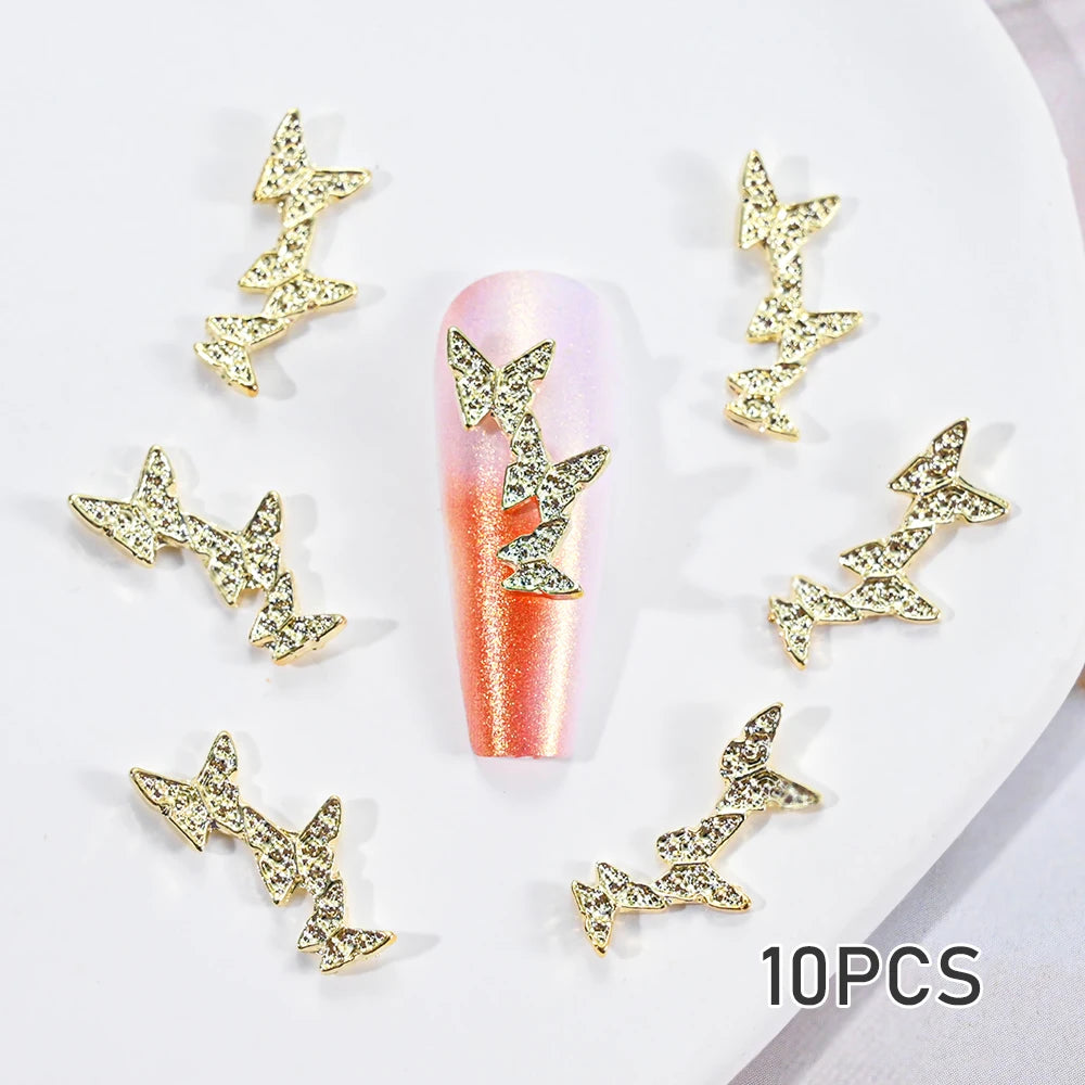 10pcs Halloween Spider Rhinestone 3D Alloy Retro Punk Spider Nail Charms Halloween Nail Art Jewelry Gems for Manicure Decoration
