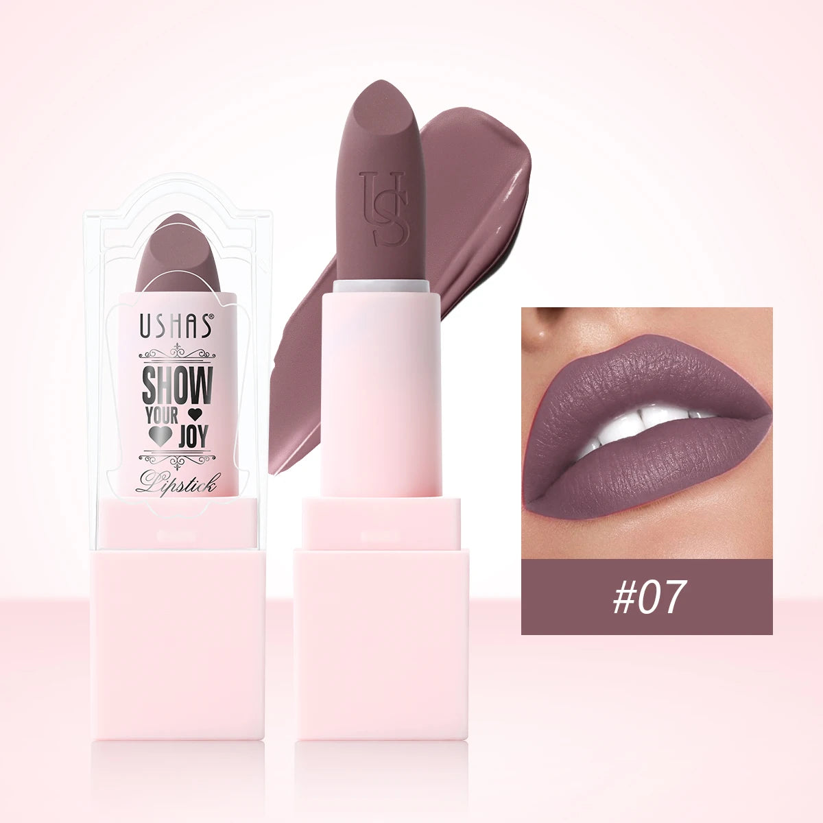 USHAS Purple Matte Lipstick Long Lasting Waterproof 6 Color Lipsticks Sexy Nude Velvet Halloween Brown Moisturizing Lip Makeup