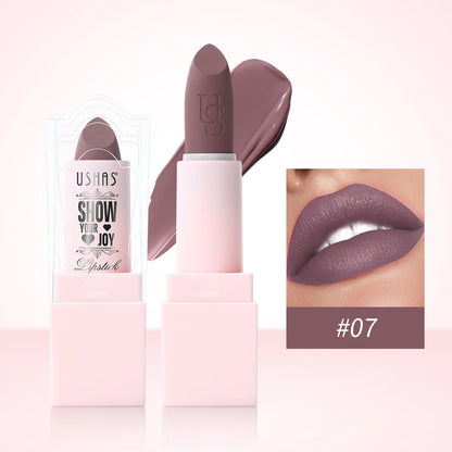 USHAS Purple Matte Lipstick Long Lasting Waterproof 6 Color Lipsticks Sexy Nude Velvet Halloween Brown Moisturizing Lip Makeup