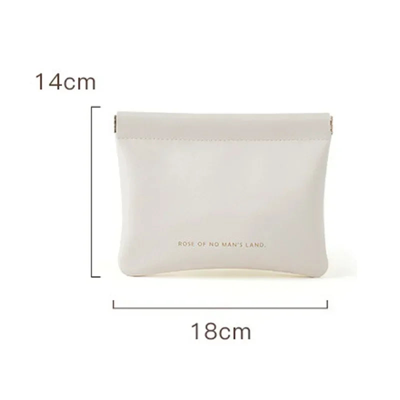 New Simple Mini PU Leather Lipstick Makeup Storage Bag Women Square Small Cosmetic Pouch Portable Make Up Key Organizer Bags