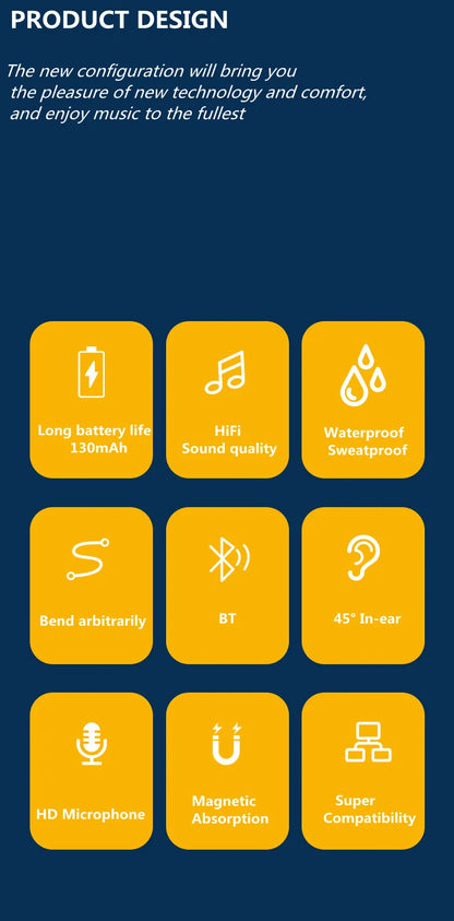 K58 Wireless Earphones Bluetooth 5.3 Neckband Headphones Gaming LED Display HIFI Headset Sports TWS Earbuds With Mic TF Card