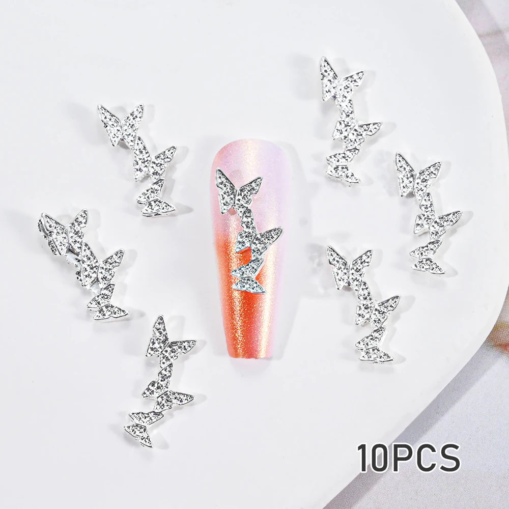 10pcs Halloween Spider Rhinestone 3D Alloy Retro Punk Spider Nail Charms Halloween Nail Art Jewelry Gems for Manicure Decoration