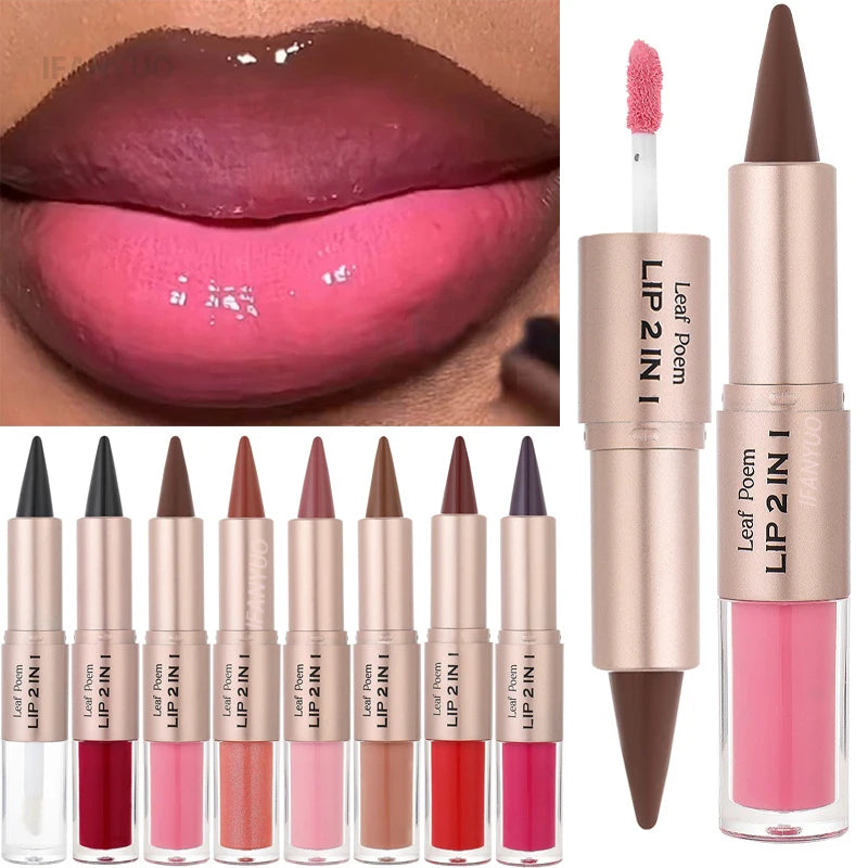Tapered Lip Liner Lipstick Pen Matte Black Brown Velvet Lipstick Outline Contour Lipliner Water Mirror Moisturizing Lipgloss