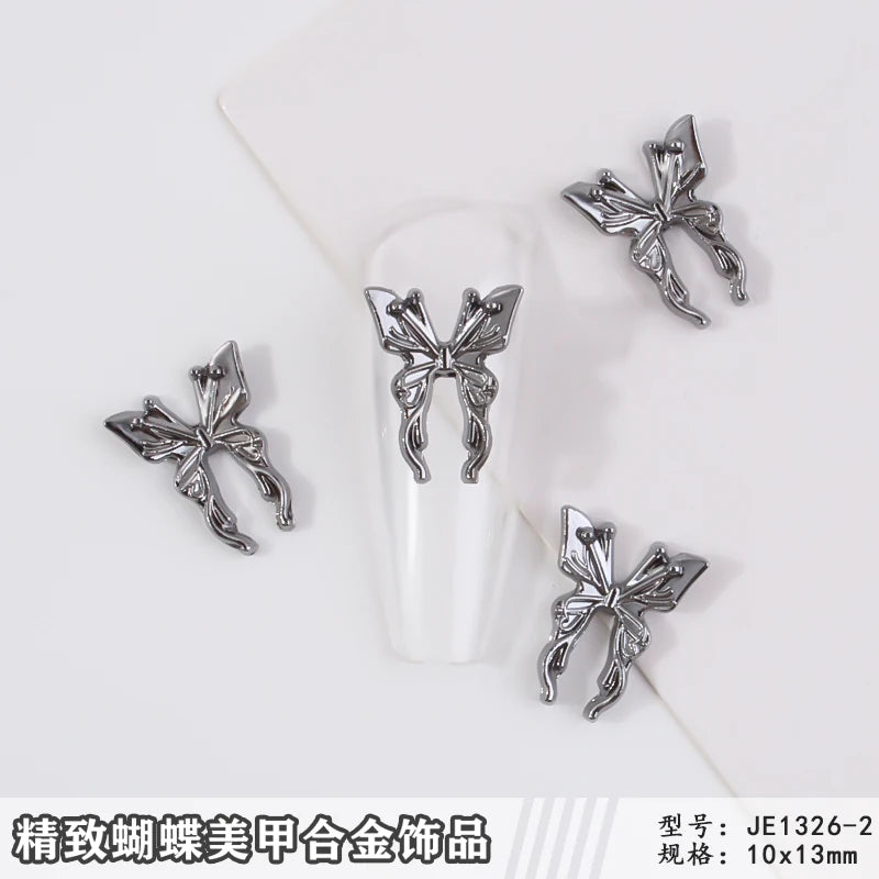 10pcs Halloween Spider Rhinestone 3D Alloy Retro Punk Spider Nail Charms Halloween Nail Art Jewelry Gems for Manicure Decoration