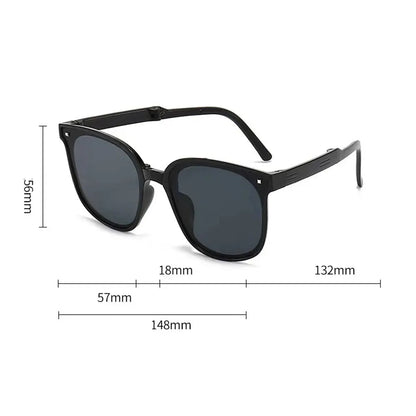 Folding Sunglasses with Case Sun Glasses for Women Fashion Air Cushion Eyewears UV 400 Polarized Eyewears