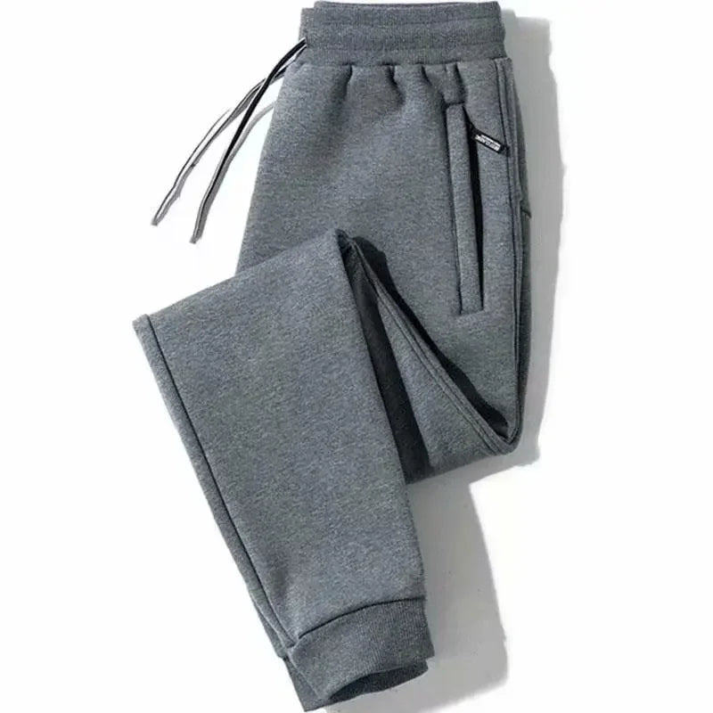 Men's Loose-Fit Fleece-Lined Long Casual Pants Autumn/Winter 2024 Spring/Autumn Korean Style Straight-Leg Pants For Youth