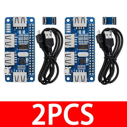 4 Ports USB HUB HAT For Raspberry Pi 3 / 2 / Zero W Extension Board USB To UART For Serial Debugging Compatible With USB2.0/1.0
