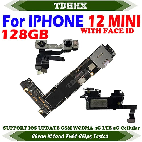 Clean iCloud Mainboard for iPhone 12 MINI Motherboard With Face ID Plate Full Tested Working Logic Board Support Update 12MINI