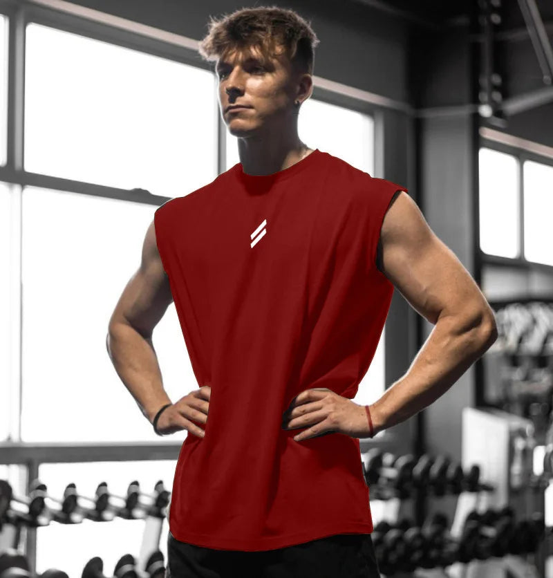 Camiseta deportiva sin mangas para hombre, chaleco de secado rápido, transpirable, holgado, para entrenamiento, Verano
