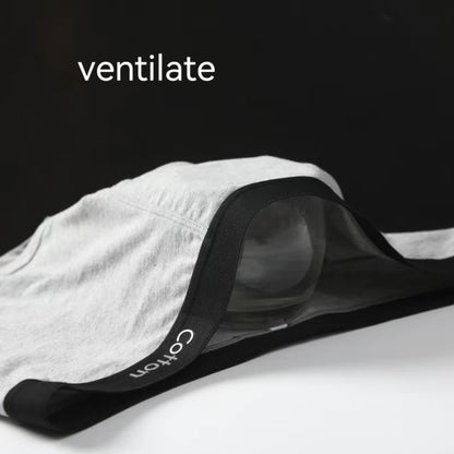 Men's Boxers Cotton Comfort Briefs Underwear Black Gray L XL XXL XXXL Breathable Fashion Fitness Sports