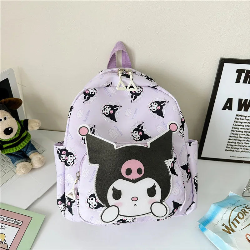 Anime Cartoon Kuromi Melody Cinnamoroll Backpack Boys Girls Cartoon Hello Kitty Kawaii Canvas Fashion Children's Schoolbag