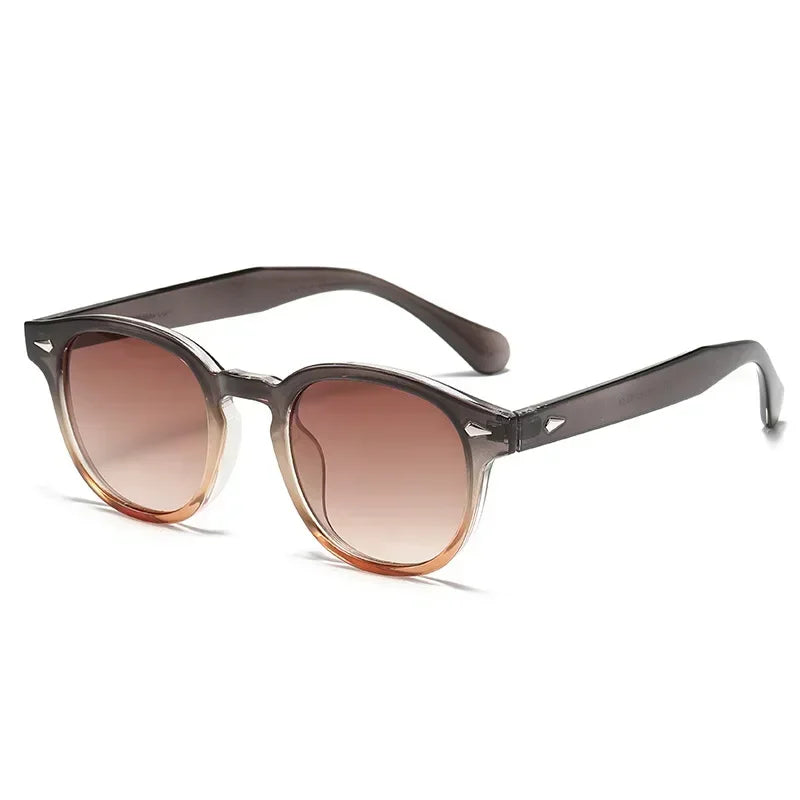 JNPCXI Quality New Retro Round Sunglasses Women Fashion Rivets Decoration Shades UV400 Men Punk Leopard Sun Glasses