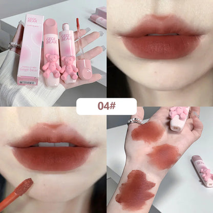 Gegebear Bear Lip Glaze Matte Velvet Lipstick Long-lasting Whitening Lip Cream Lip Mud