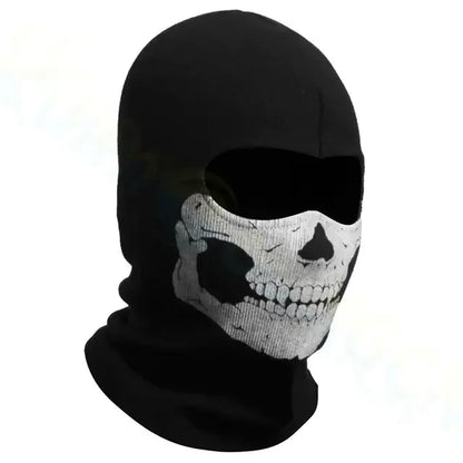 Bicycle Balaclava Full Face Mask Skull Print Motorcycle Full Face Mask Windproof Skiing Head Neck Warmer Bicycle Helmet Liner