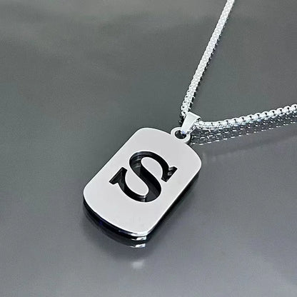 Stainless steel Men Women Pendant Necklace Hollow 26 Mother Without Plating Design  Style Hip Hop Chain for Daily Wear and Gift