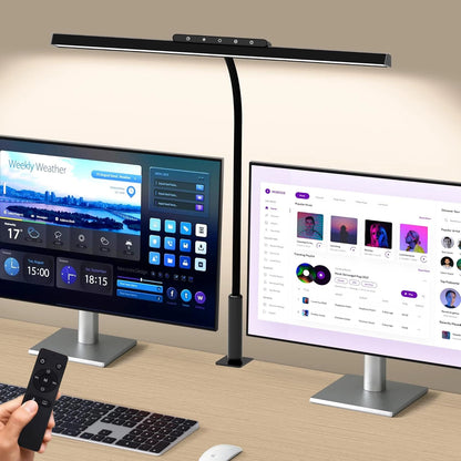 Desk Lamp, 3 Colors Stepless Dimming LED Desk Lamps for Home Office Adjustable Memory Desk Light with Clamp Touch/Remote Control