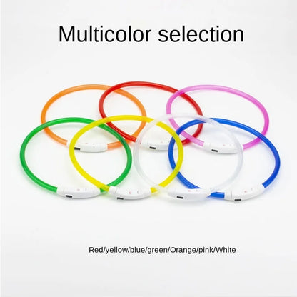 Led Usb Dog Collar Pet Dog Night Luminous Charge Collar Led Night Safety Flashing Glow Dog Loss Prevention Collar Pet Accessorie