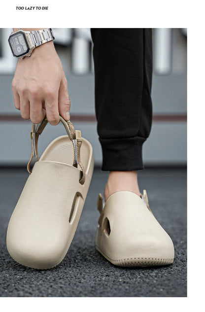 Summers Clogs Man Slippers Men Flat Mules Beach Sandals Quick Drying Water Shoes Work Casual Garden Lightweight Slippers