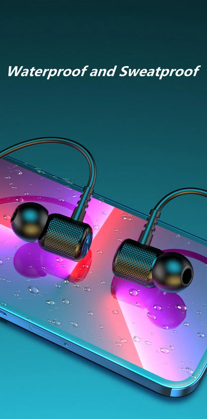 K58 Wireless Earphones Bluetooth 5.3 Neckband Headphones Gaming LED Display HIFI Headset Sports TWS Earbuds With Mic TF Card