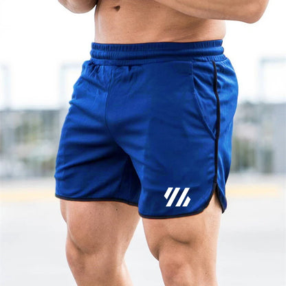 New Fitness Muscle Breathable Brother Sports Shorts Running Quick Dry Pants Summer Slim Training Quarter Pants (1)