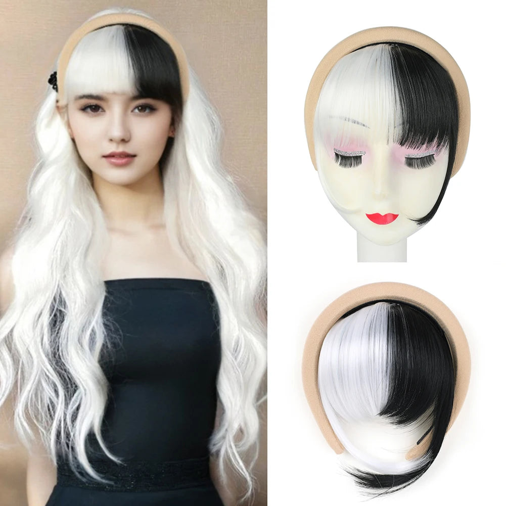 Front Hair Bangs Hair Synthetic Extensions With Magic Paste hair Bands Bangs Wigs Synthetic Wigs Headband for Halloween